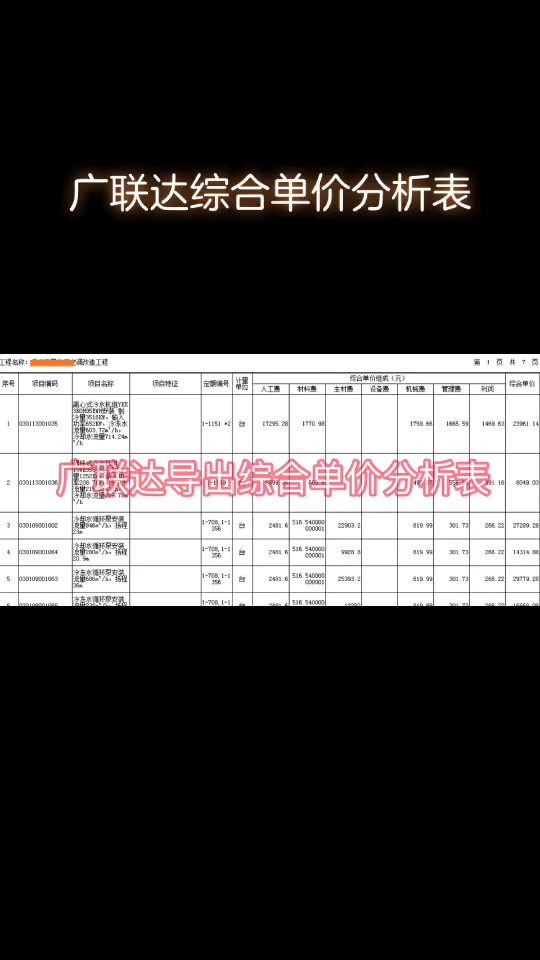 全费用综合单价为多少
