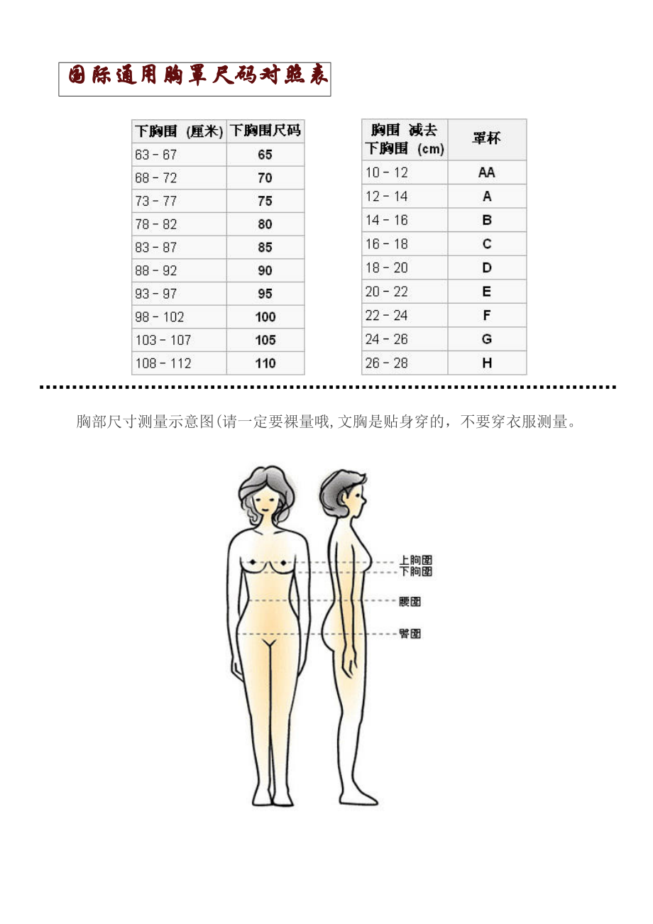 胸围abcd怎么分大小