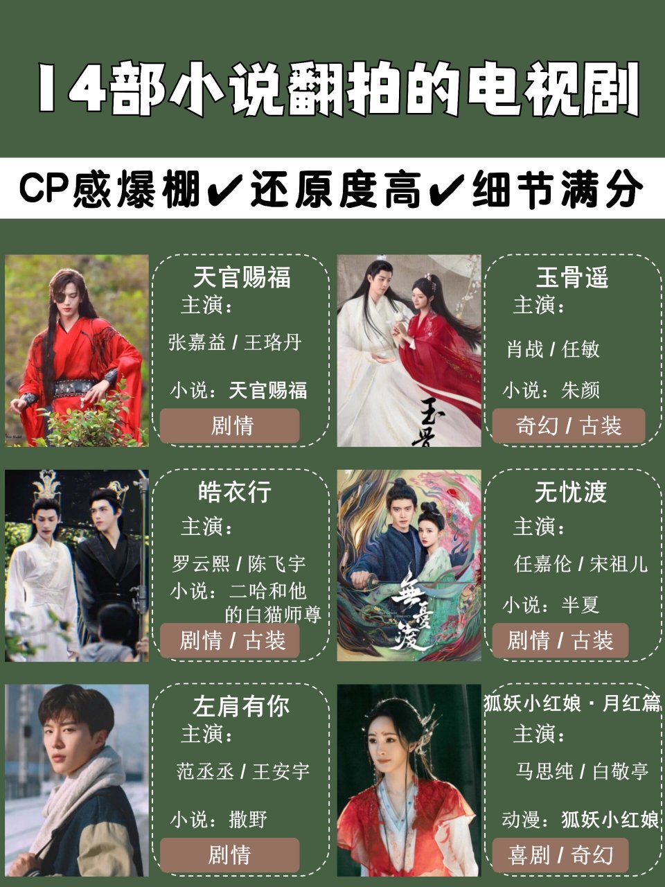 改编成电视剧的小说有什么